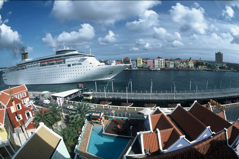 Cruise ship photo taken with fisheye lens